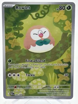 2025 Pokemon Perfect Order Rowlet 090/088 Illustration Rare IR Holo NM - Image 1