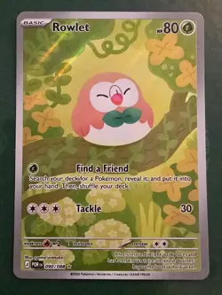 Illustration Rare Holo Rowlet Pokemon Card 090/088 Perfect Order - Image 1