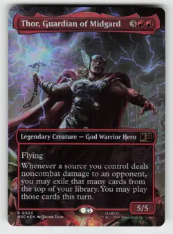 Foil Thor, Guardian of Midgard (Borderless) 503 Commander: Marvel Super Heroes N - Image 1