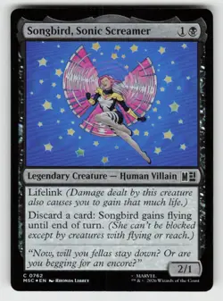 Foil Songbird, Sonic Screamer 762 Common Commander: Marvel Super Heroes NM - Image 1