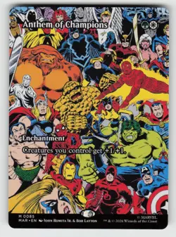 Anthem of Champions (Borderless) 85 Mythic Marvel Universe Eternal-Legal NM - Image 1