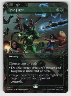 Foil Epic Fight (Borderless) 351 Rare Marvel Super Heroes Near Mint - Image 1