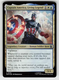 Foil Captain America, Living Legend 210 Uncommon Marvel Super Heroes Near Mint - Image 1