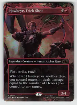 Foil Hawkeye, Trick Shot (Borderless) 506 Rare Commander: Marvel Super Heroes NM - Image 1
