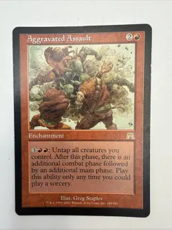 Aggravated Assault MTG Onslaught Rare MP Magic: The Gathering 2 - Image 1