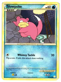 Pokemon TCG Slowpoke 81/123 Common HeartGold & SoulSilver MP/HP - Image 1