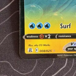 NM Pokemon Surfing Pikachu V 008/025 Celebrations Holo - Image 5