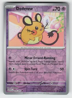 Reverse Holo Dedenne 036/091 Common Paldean Fates Near Mint - Image 1