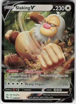Slaking V 058/078 V Rare Pokemon GO Near Mint - Image 1