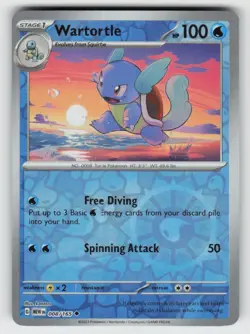 Reverse Holo Wartortle 008/165 Uncommon 151 Near Mint - Image 1