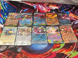 Pokemon TCG Paldean Fates 10x ex Holo Lot English Charizard Roaring Moon - Image 1