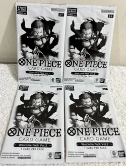 4 Pack Lot of One Piece Card Game TCG Welcome Pack Vol. 2 - Sealed English - Image 1