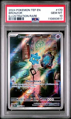 2024 POKEMON TEF EN-TEMPORAL FORCES ILLUSTRATION RARE #170 BRONZOR PSA 10 - Image 1