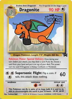 1999 Pokemon TCG - Dragonite "The First Movie" Stamped Promo Set DMG - Image 1