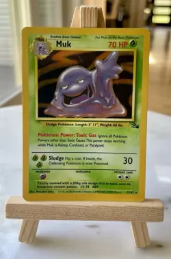 Pokemon TCG Muk 13/62 Holo Rare Fossil Vintage Pokemon Card, MP - Image 1