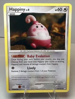 LP- Happiny 52/123 Regular/Non-Holo Mysterious Treasures AUTHENTIC Pokemon Card - Image 1