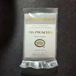 23K Gold Plated Pikachu Card - 1999 Burger King Limited Edition + Pokeball/Cert - Image 4