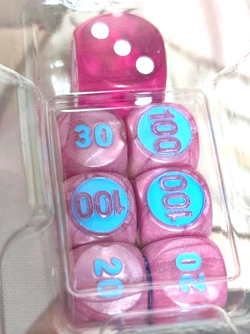 Pokemon TK Theme Dice Counters Card Game Play Item Rose/Sky Blue & Magenta/White - Image 1