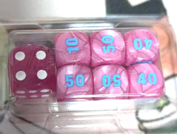 Pokemon TK Theme Dice Counters Card Game Play Item Rose/Sky Blue & Magenta/White - Image 2