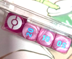 Pokemon TK Theme Dice Counters Card Game Play Item Rose/Sky Blue & Magenta/White - Image 3