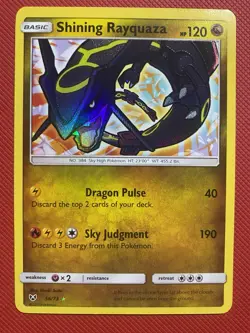 Shining Rayquaza 56/73 Shining Legends Pokemon Card TCG Shiny - Image 2