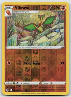 Pokemon Vibrava 075/172 Brilliant Stars Uncommon Reverse Holo NM - Image 1