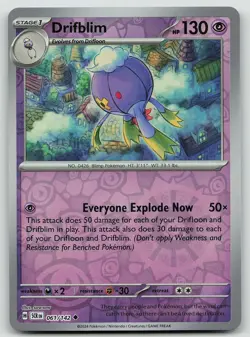 Pokemon Drifblim 61/142 Stellar Crown Uncommon Reverse Holo NM - Image 1