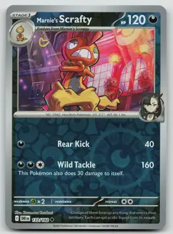 Pokemon Marnie's Scrafty 133/182 Destined Rivals Uncommon Reverse Holo NM - Image 1