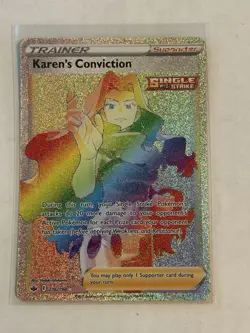 Karen's Conviction 216/198 - Chilling Reign Secret Rare Pokemon TCG NM - Image 1