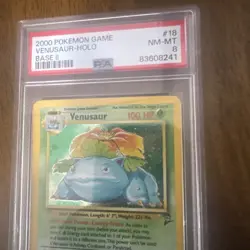 2000 Pokemon Venusaur Base Set 2 Rare Holo #18 NM-MT PSA 8 - Image 1