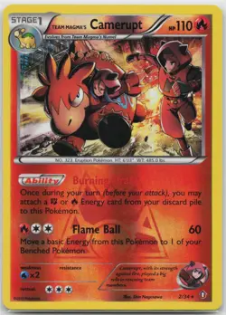 Team Magma's Camerupt Holo Rare Double Crisis 2/34 Pokemon TCG - Image 1