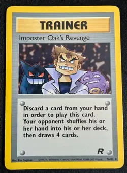 Imposter Oak's Revenge 76/82 Pokemon Team Rocket MP Uncommon Gengar 2000 - Image 1