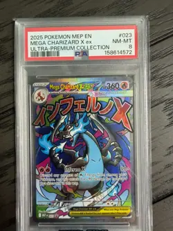 2025 POKEMON MEP ULTRA-PREMIUM COLLECTION #023 MEGA CHARIZARD X EX PSA 8 - Image 1