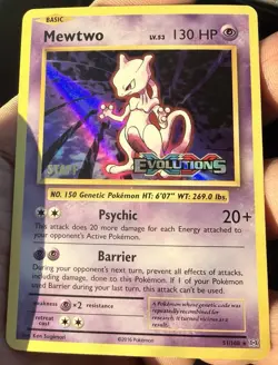 Mewtwo 51/108 XY Evolutions Staff Prerelease Promo Holo Rare Pokemon TCG 2016 - Image 1