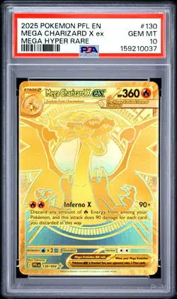 2025 POKEMON PFL EN-PHANTASMAL FLAMES MEGA HYPER RARE MEGA CHARIZARD X EX PSA 10 - Image 1