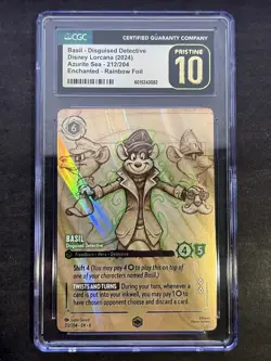 Disney Lorcana - Basil - Disguised Detective - Azurite Sea - CGC Pristine 10🔥🔥 - Image 1