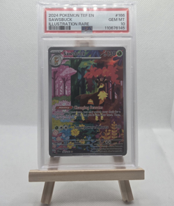 Pokemon TCG Sawsbuck Temporal Forces SV05 166/162 Illustration Rare Holo PSA 10 - Image 1