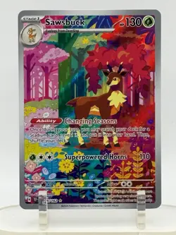 Pokemon Sawsbuck SV05: Temporal Forces 166/162 Illustration Rare Full Art Holo - Image 1