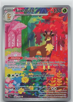 Sawsbuck - Holo Illustration Rare 166/162 SV05: Temporal Forces NM - Image 1