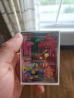 Sawsbuck Rare Holo Illustration 166/162 SV05: Temporal Forces - Image 1