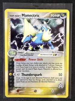 Pokemon Team Aqua's Manectric 4/95 Holo Rare EX Team Magma vs Team Aqua MP - Image 1