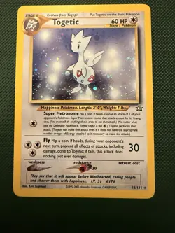 Togetic Neo Genesis Holo Rare Pokemon Card 16/111 WOTC LP Vintage - Image 1