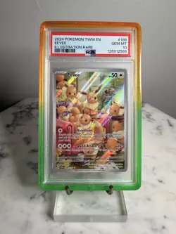 2024 POKEMON TWM EN-TWILIGHT MASQUERADE ILLUSTRATION RARE #188 EEVEE PSA 10 - Image 1