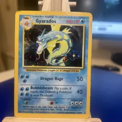 Pokemon TCG Gyarados Holo Rare Card WOTC Base Set Unlimited 6/102 MP Condition - Image 1