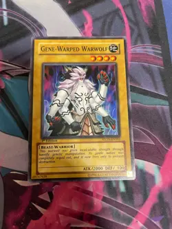 YUGIOH - GENE WARPED WARWOLF - SUPER RARE - STON - 1ST ED - LP - Image 1