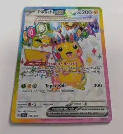 Pikachu ex 219/191 Full Art Ultra Rare - Surging Sparks - Pokemon TCG - NM - Image 1
