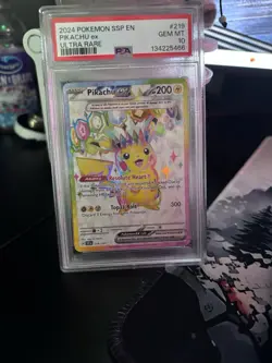 Pokemon TCG Pikachu ex 219/191 Surging Sparks EN Ultra Rare Holo PSA 10 - Image 1
