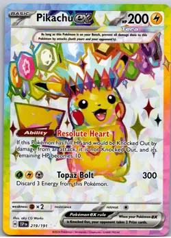 Pikachu ex - Ultra Rare SV08: Surging Sparks 219/191 NM - Image 1