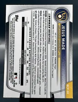 2025 Bowman Jesus Made Chrome Prospects Mojo Refractor #BCP-5 Rookie 1st Brewers - Image 2