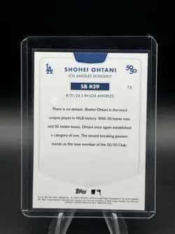 Shohei Ohtani | 2024 Topps 50/50 SB #39 Card #78 | Los Angeles Dodgers - Image 2